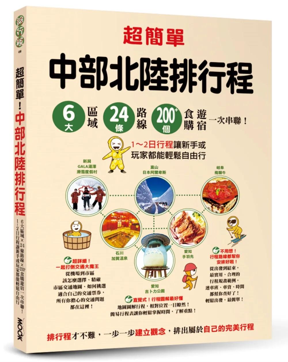 超簡單！中部北陸排行程：6大區域x 24條路線x200+食購遊宿一次串聯！1~2日行程讓新手或玩家都能輕鬆自由行