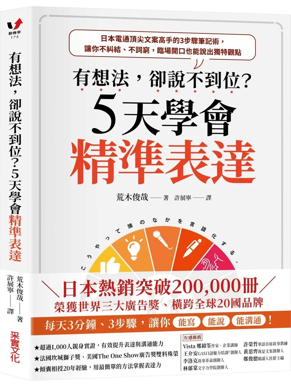 有想法，卻說不到位？5天學會精準表達：日本電通頂尖文案高手的3步驟筆記術，讓你不糾結、不詞窮，臨場開口也能說出獨特觀點【獲世界三大廣告獎雙料殊榮】